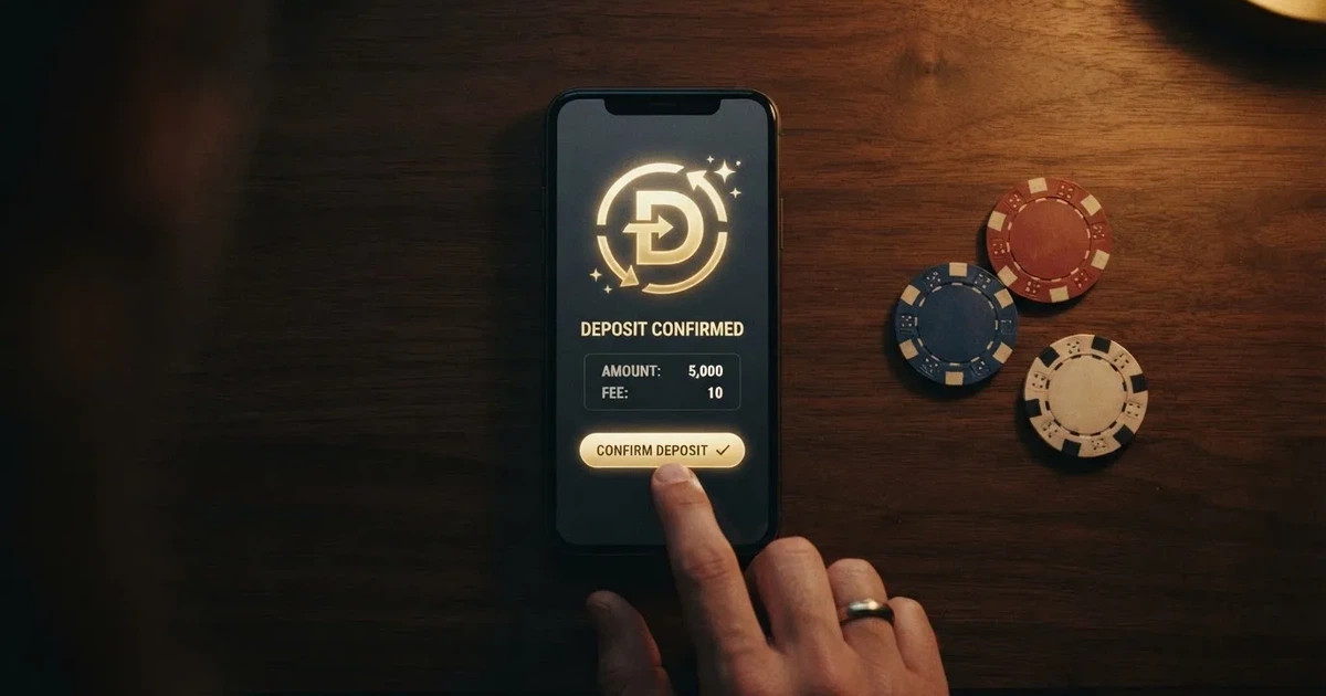 Écran de casino en ligne crypto affichant un dépôt en bitcoin sans introduire de coordonnées bancaires