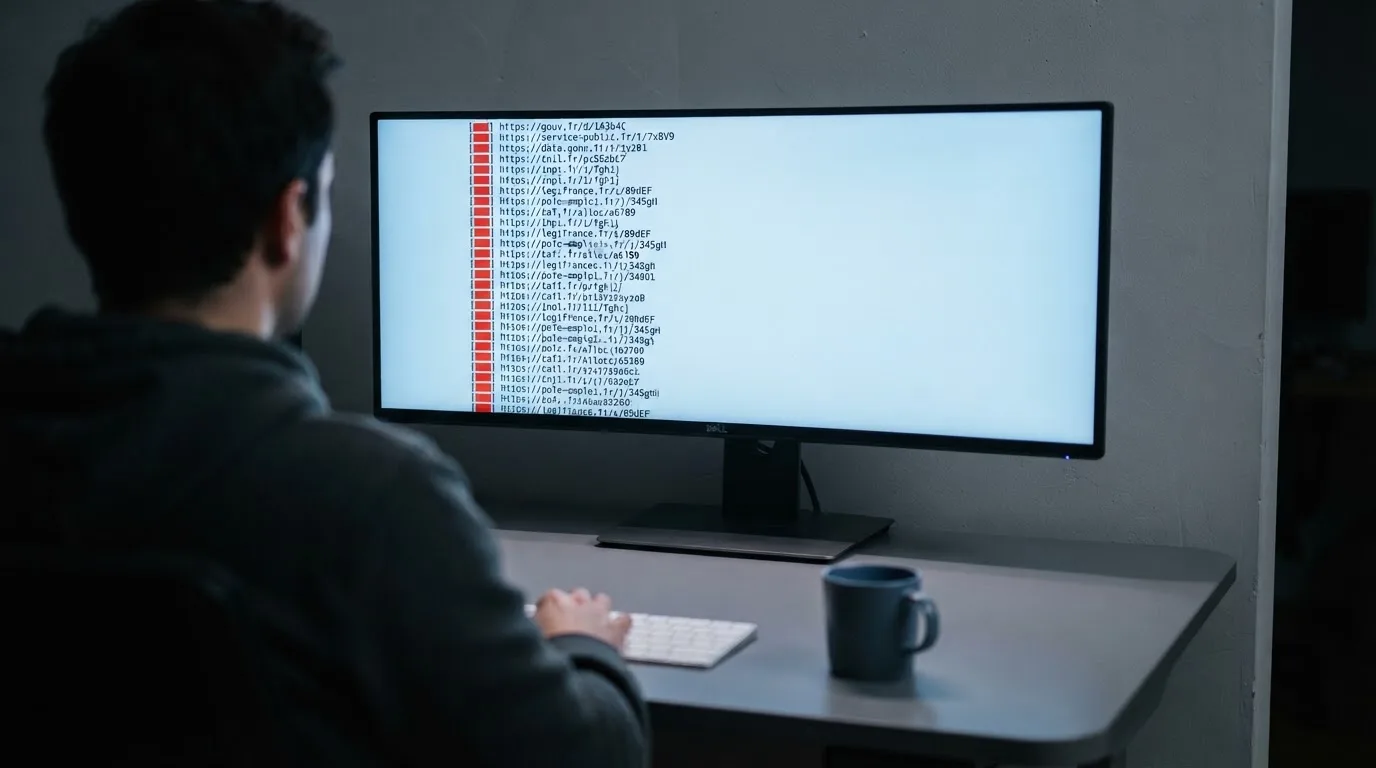 écran d'ordinateur affichant une longue liste de sites de jeux bloqués