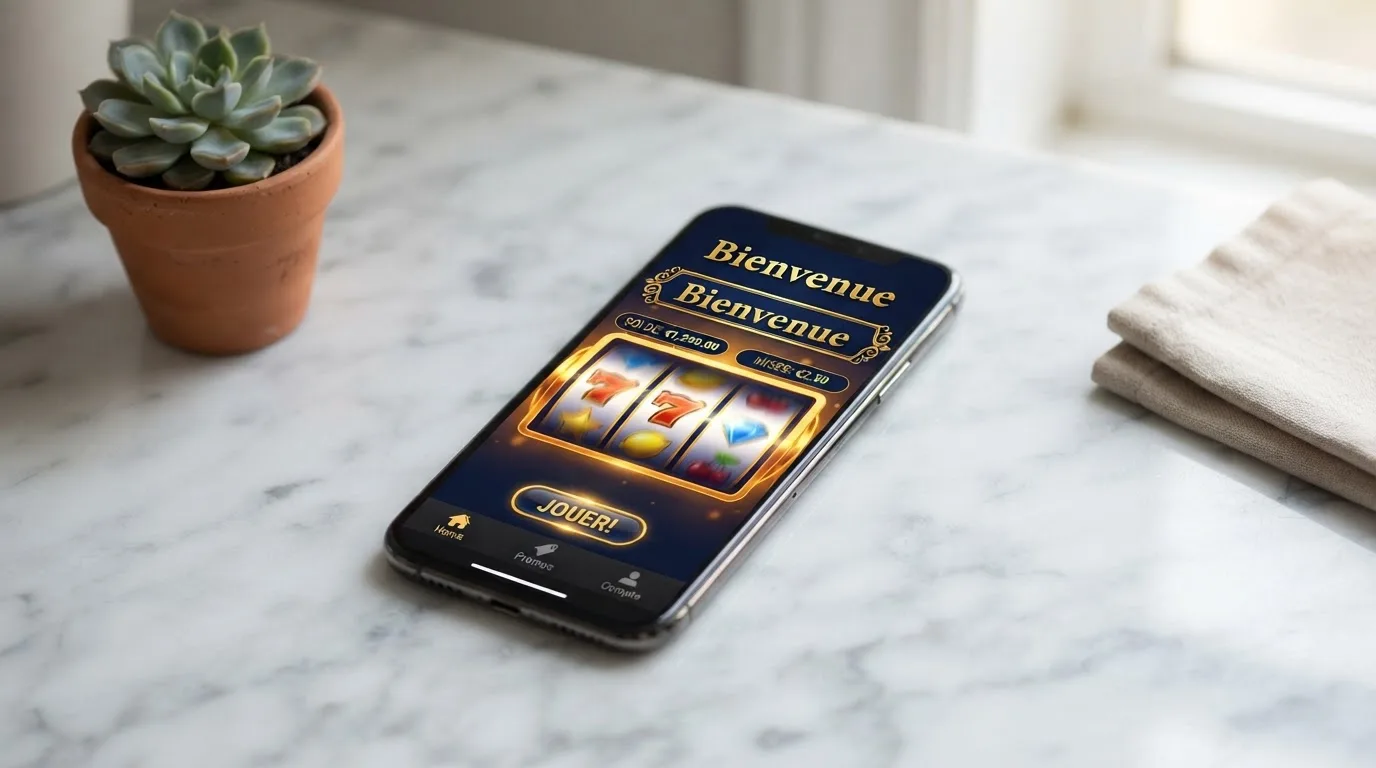 L'interface d'un casino en ligne récemment lancé affichant une bannière de bienvenue destinée aux nouveaux joueurs français.